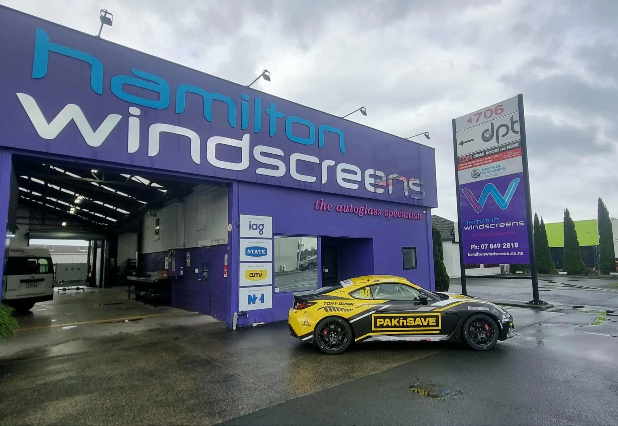 Hamilton Windscreens after Replacing Chris' Windscreen at Hampton Downs