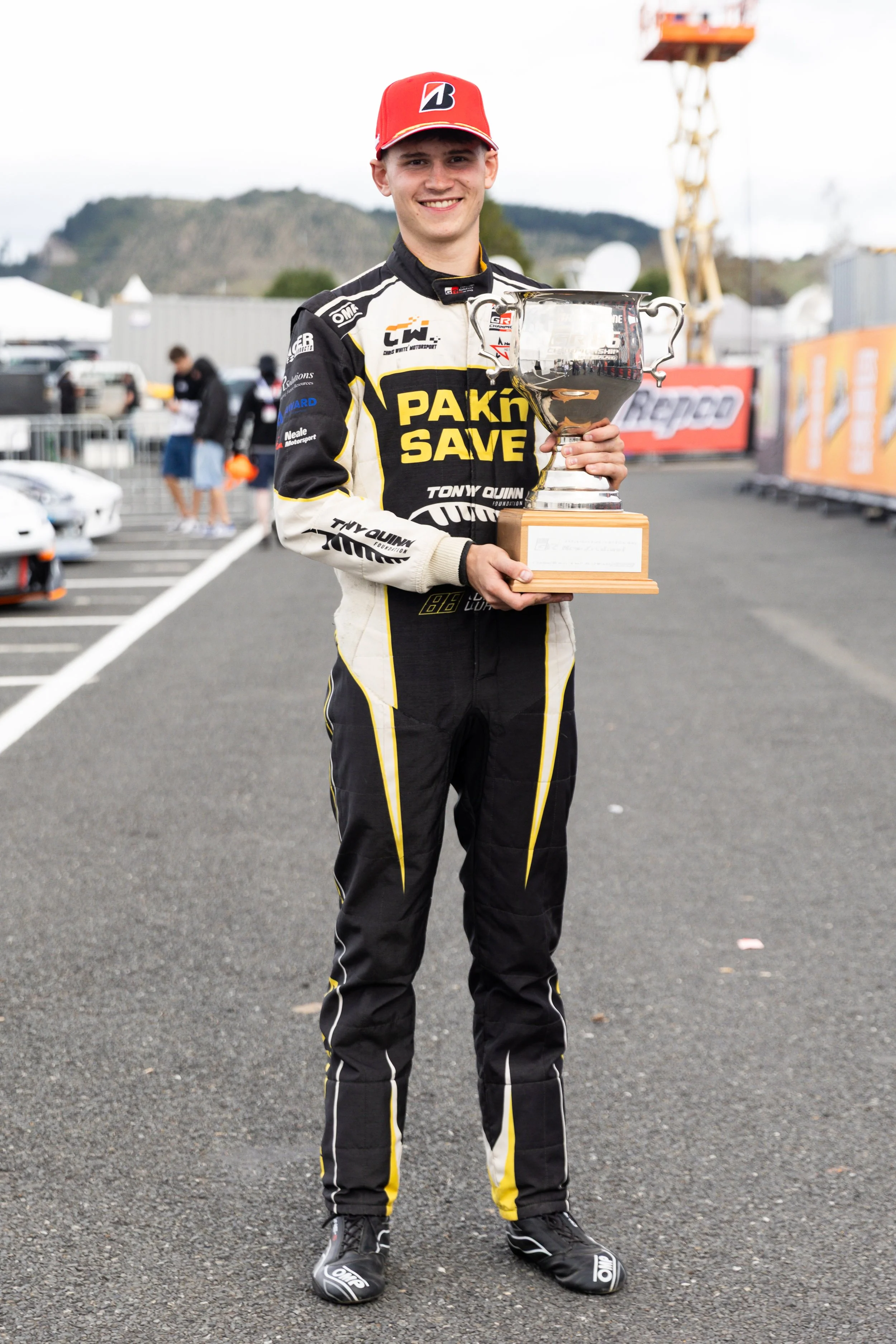  Chris with his Championship Trophy - 📸  Toyota GAZOO Racing New Zealand  