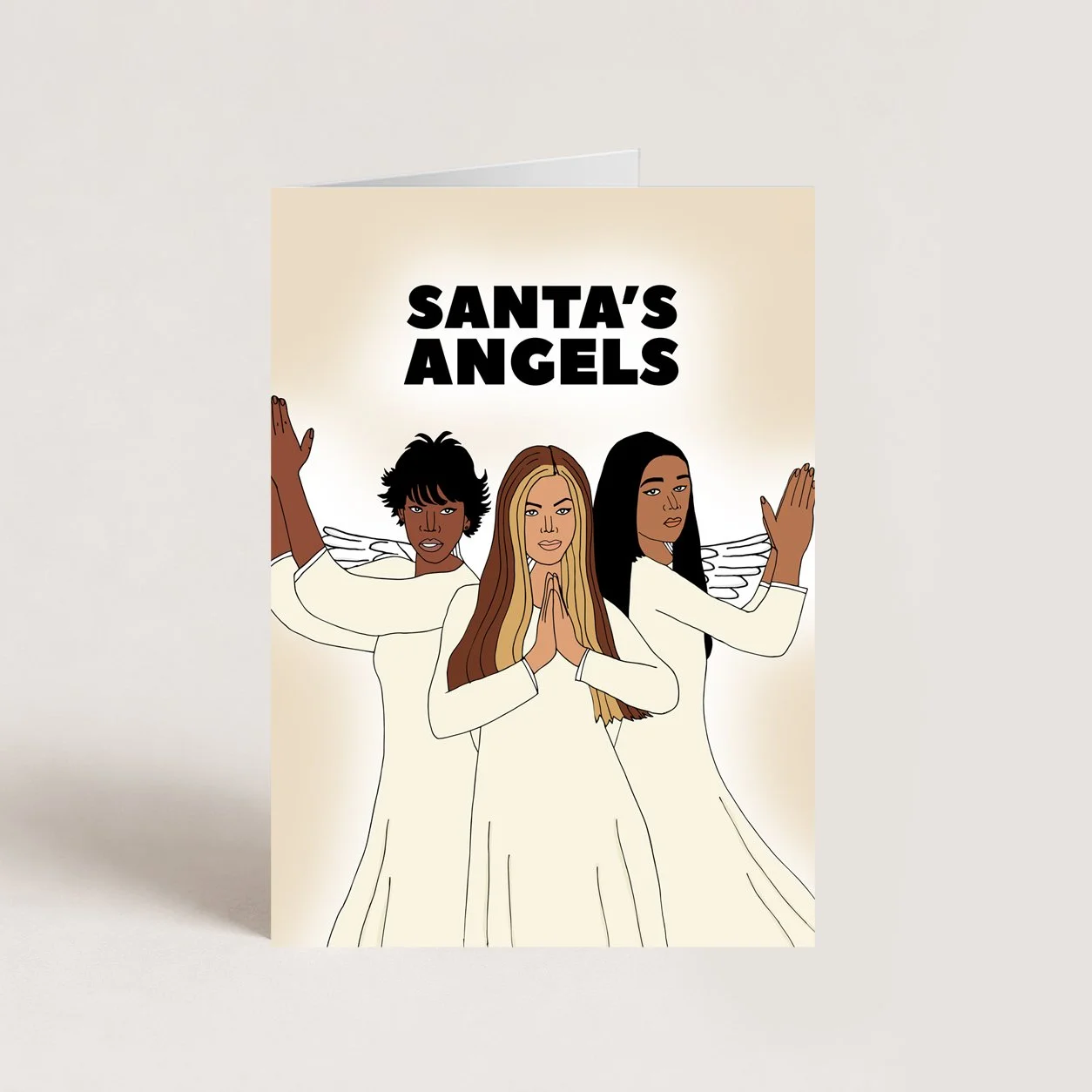 Santa's Angels Christmas Card