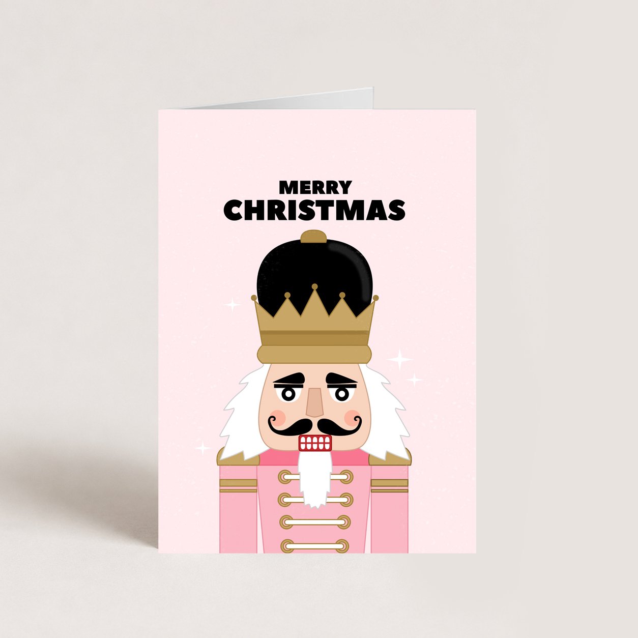 Pink Nutcracker Christmas Card