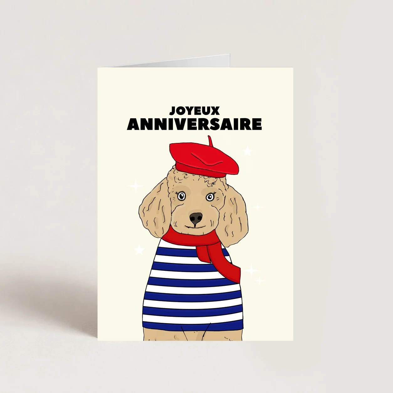 Joyeux Anniversaire Dog Birthday Card