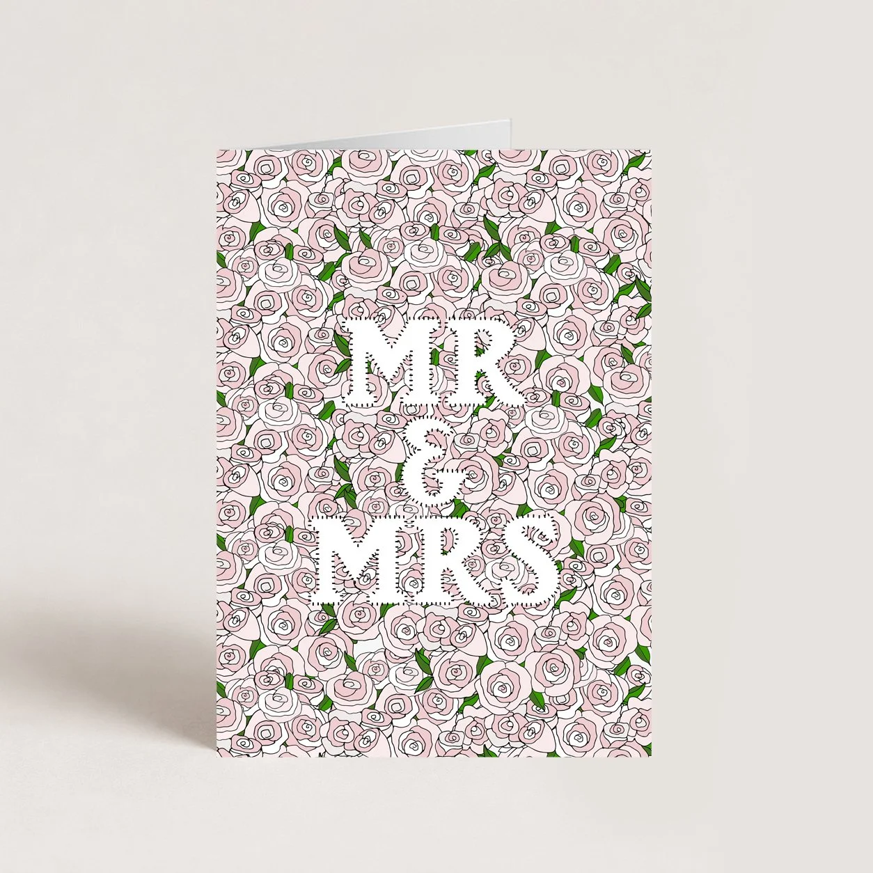 Mr and Mrs Wedding Floral Card