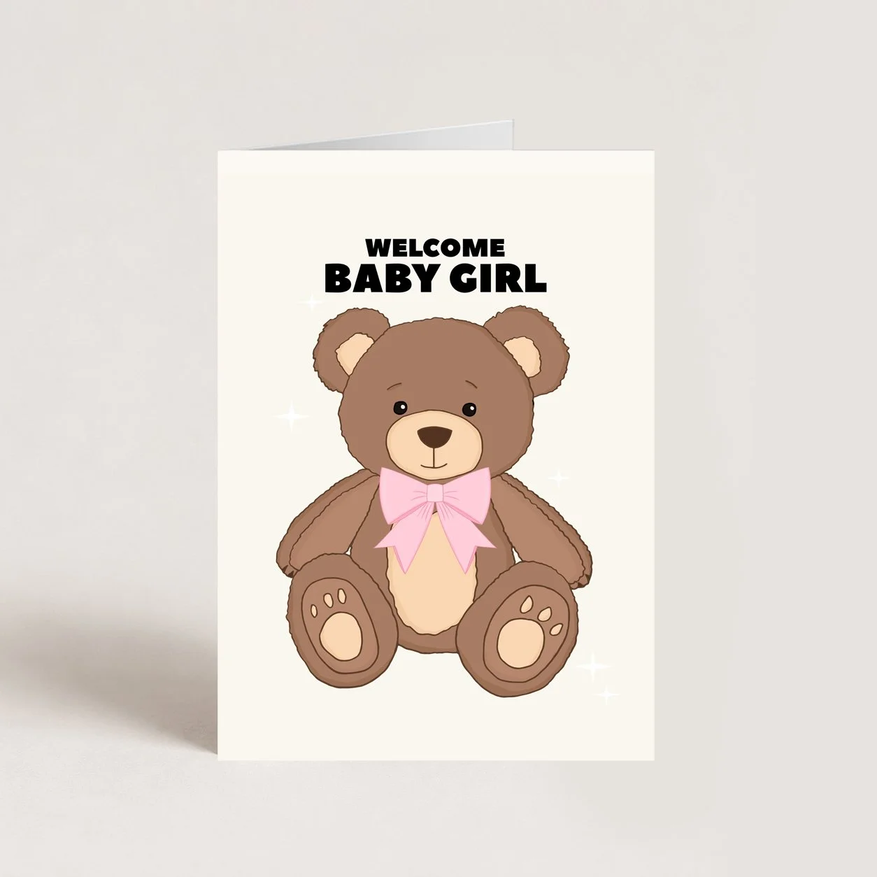 Teddy Bear Baby Girl Card