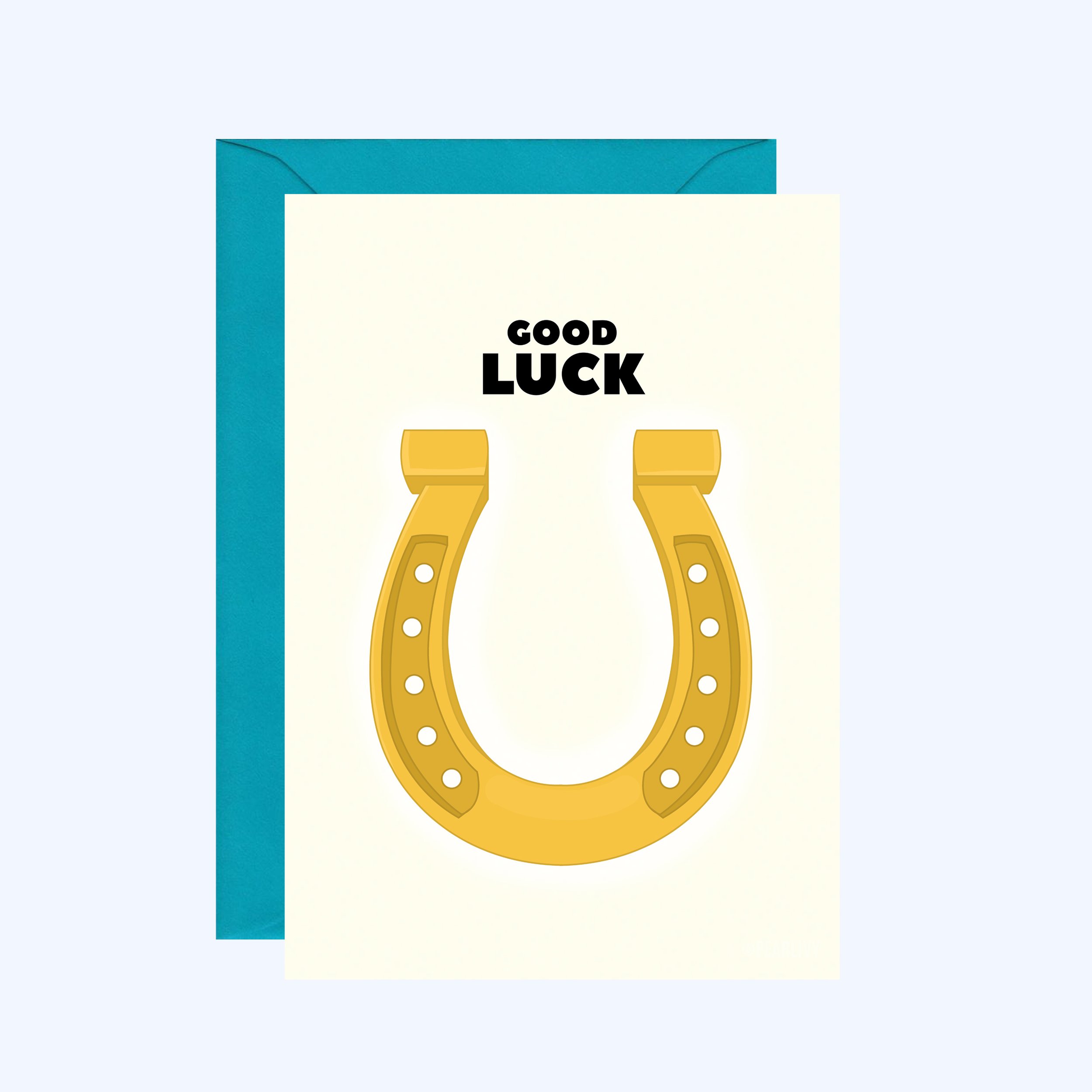 Horse Shoe Good Luck Card