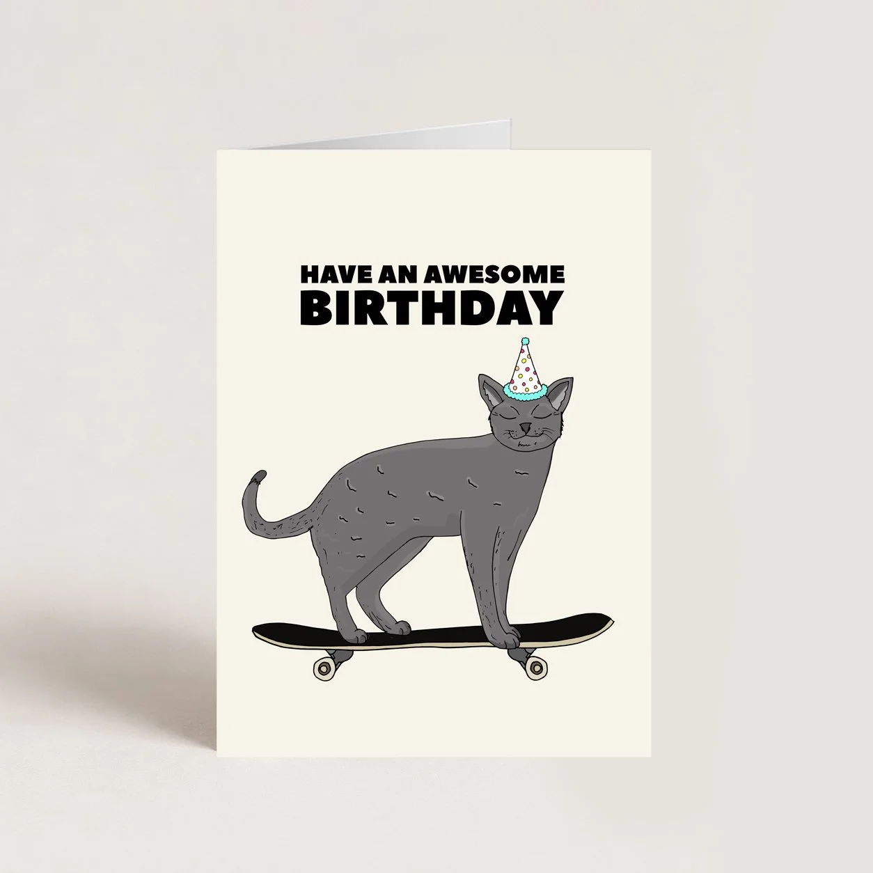 Awesome Cat Birthday Card