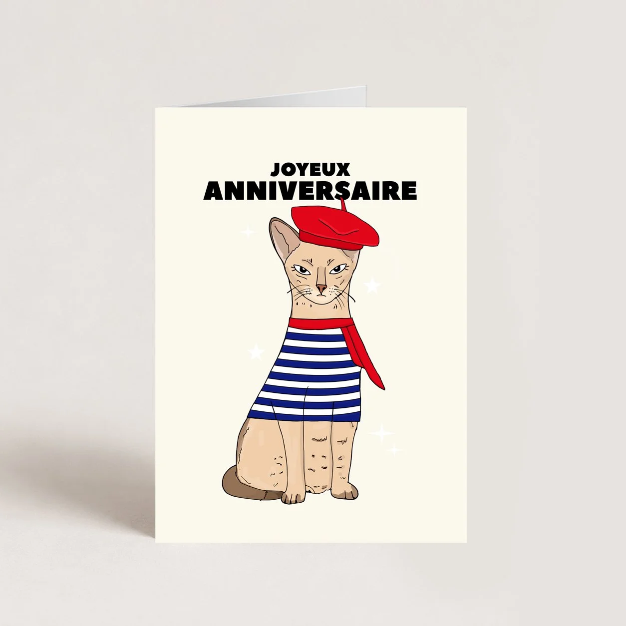 Joyeux Anniversaire Cat Birthday Card