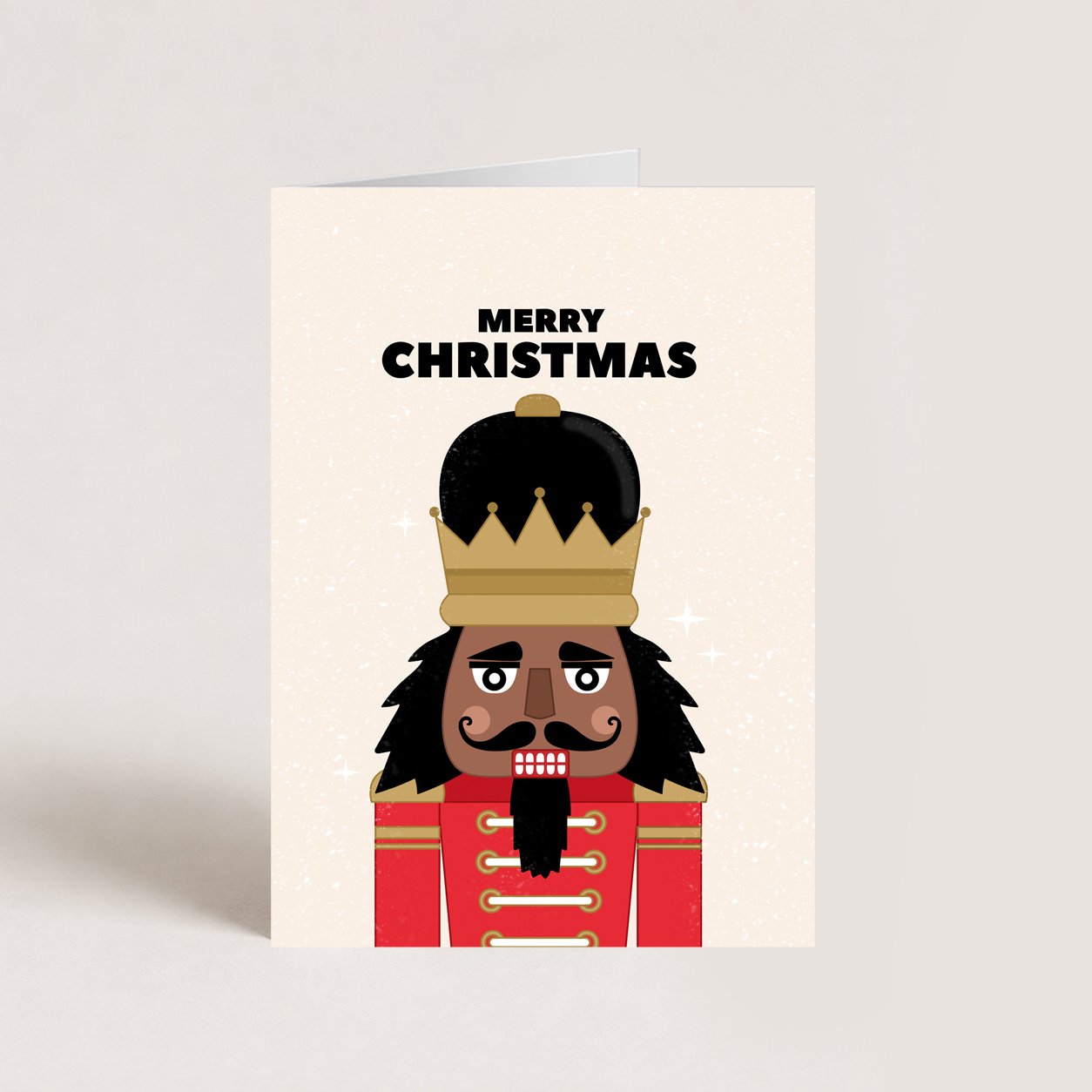 Beige Nutcracker Christmas Card