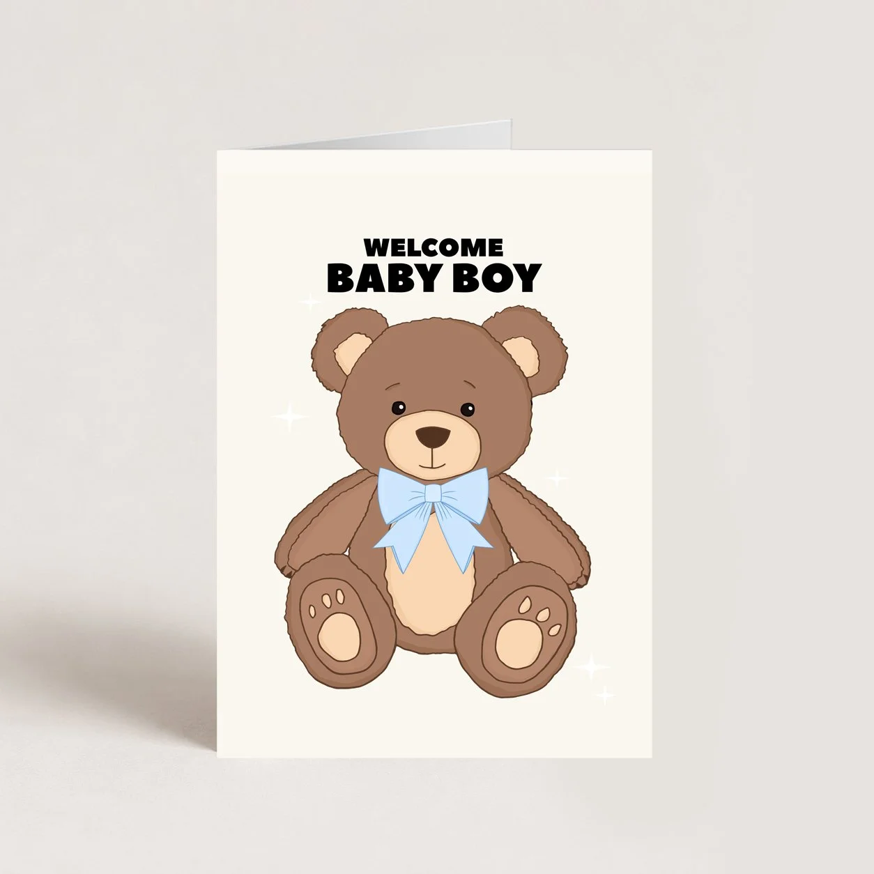 Teddy Bear Baby Boy Card