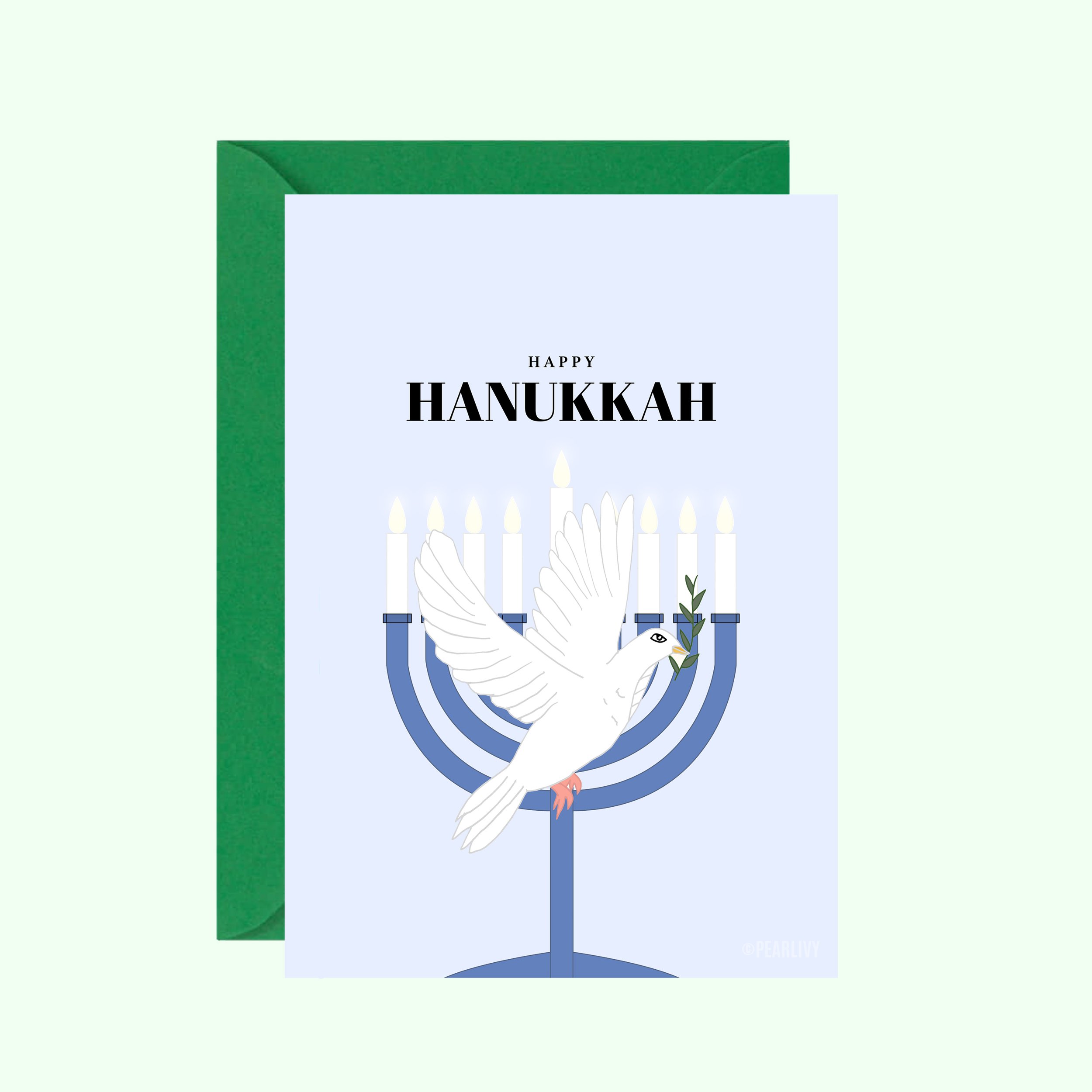 Happy Hanukkah Dove Card