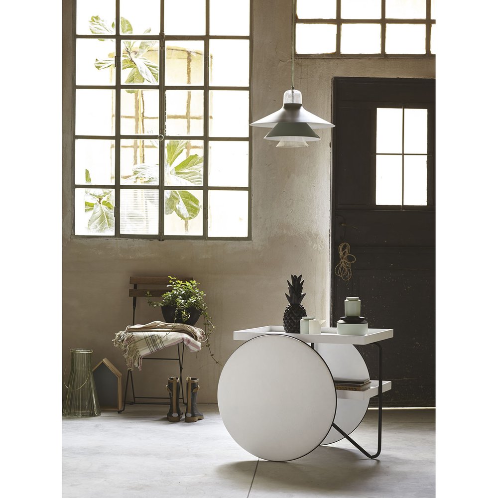 Meuble Vintage Blanc Bois Chariot De Service - HOOBRO - Desserte De