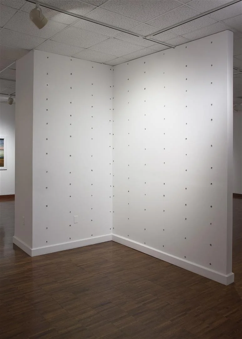 Stud Finder - wall installation - Weston Art Gallery, Cincinnati, 2012 magnets, steel wool dimensions variable