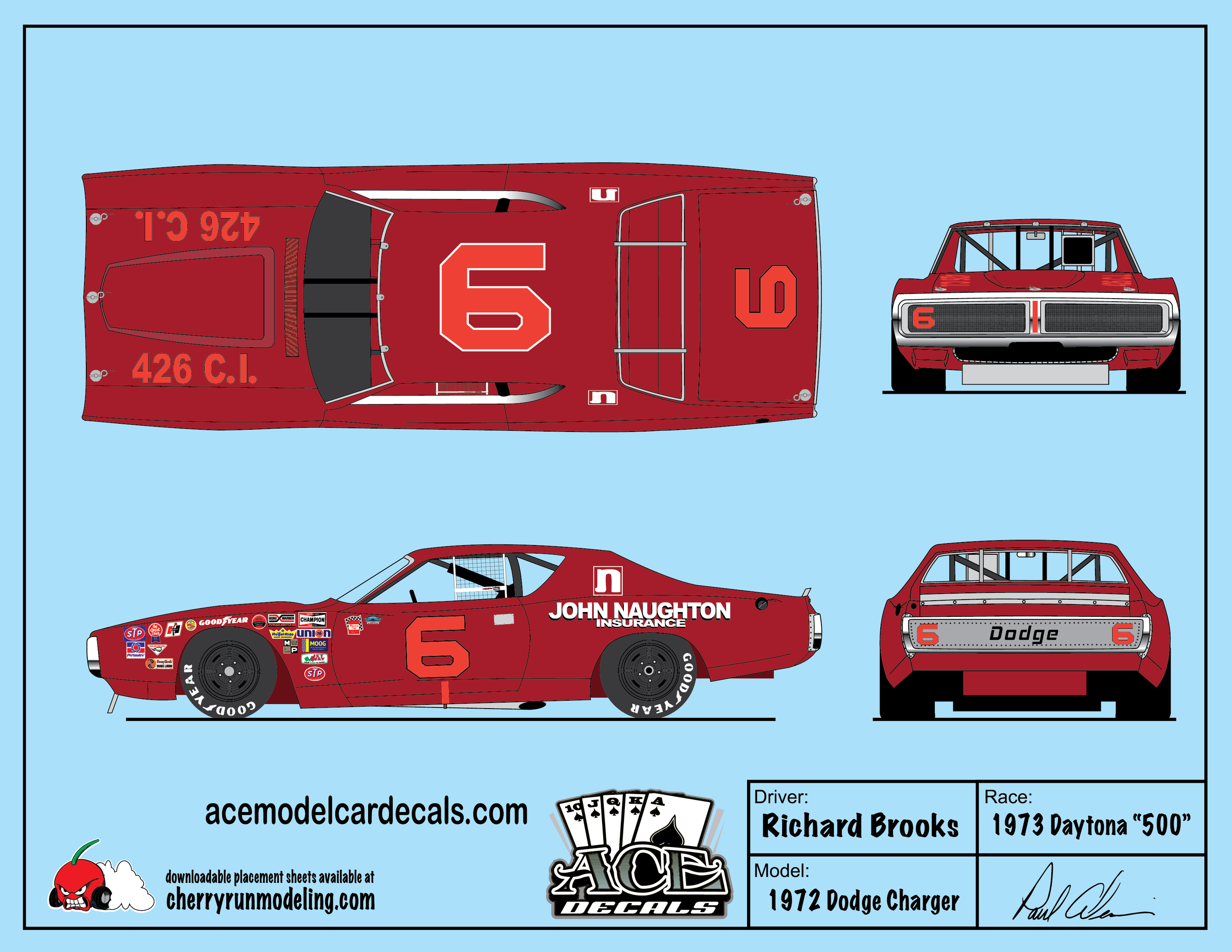 Richard Brooks 1973 Daytona 500-01.png