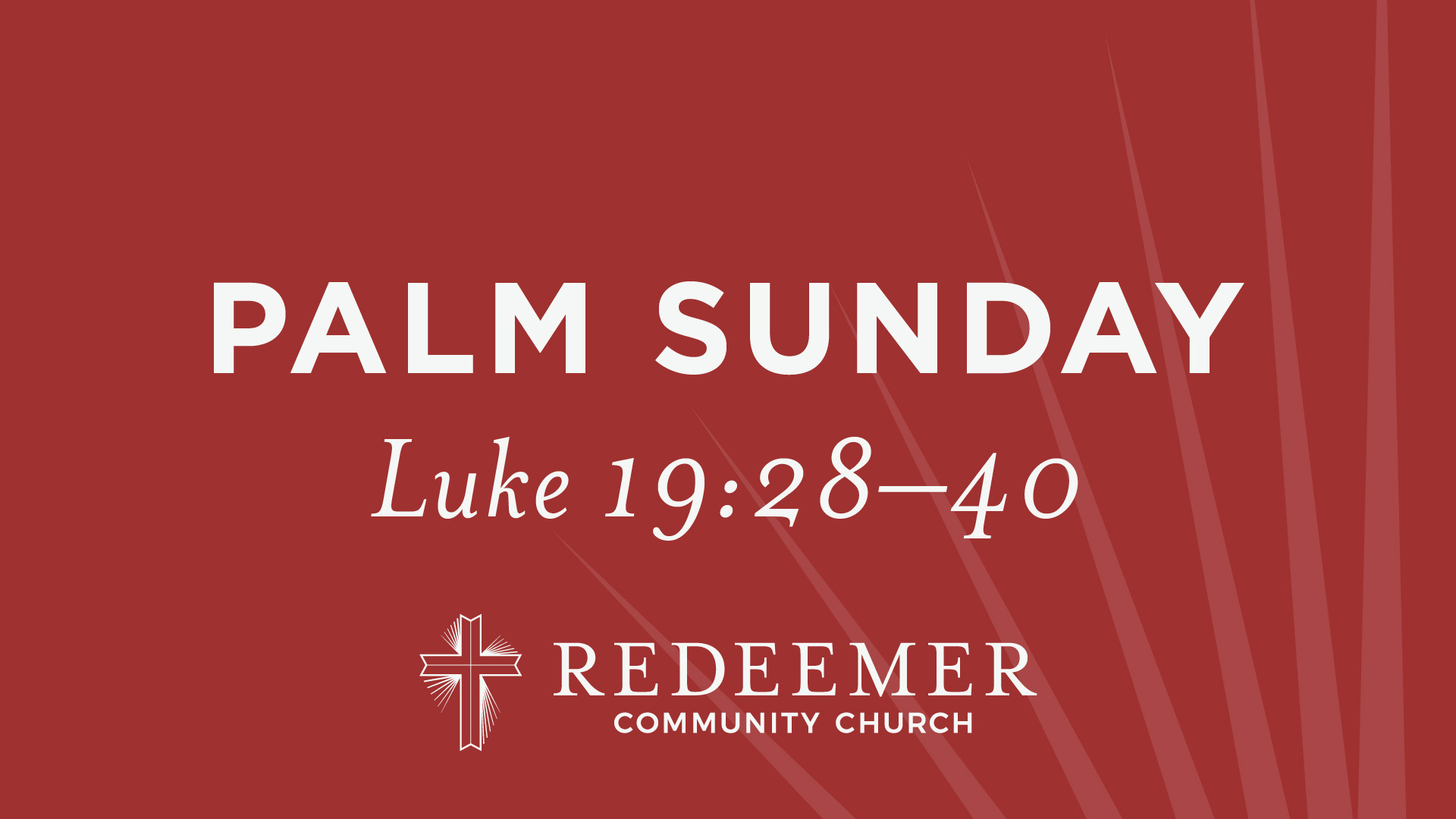 Palm Sunday: Luke 19:28–40