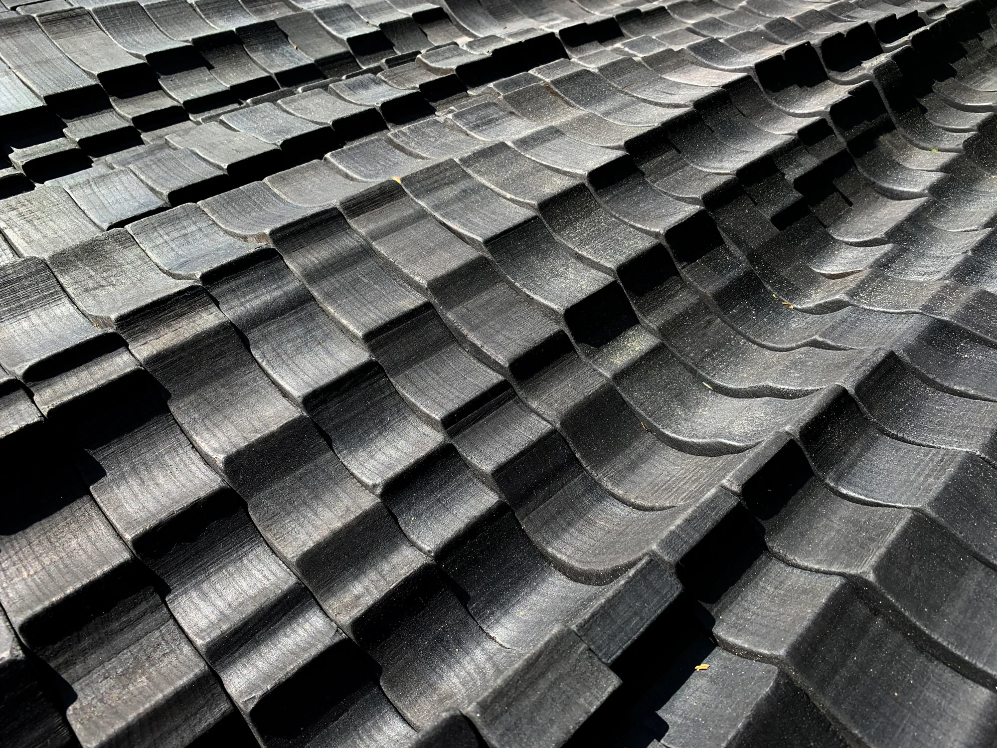 Black Rock , 2019, charred poplar, 47” x 97” x 71” (detail)