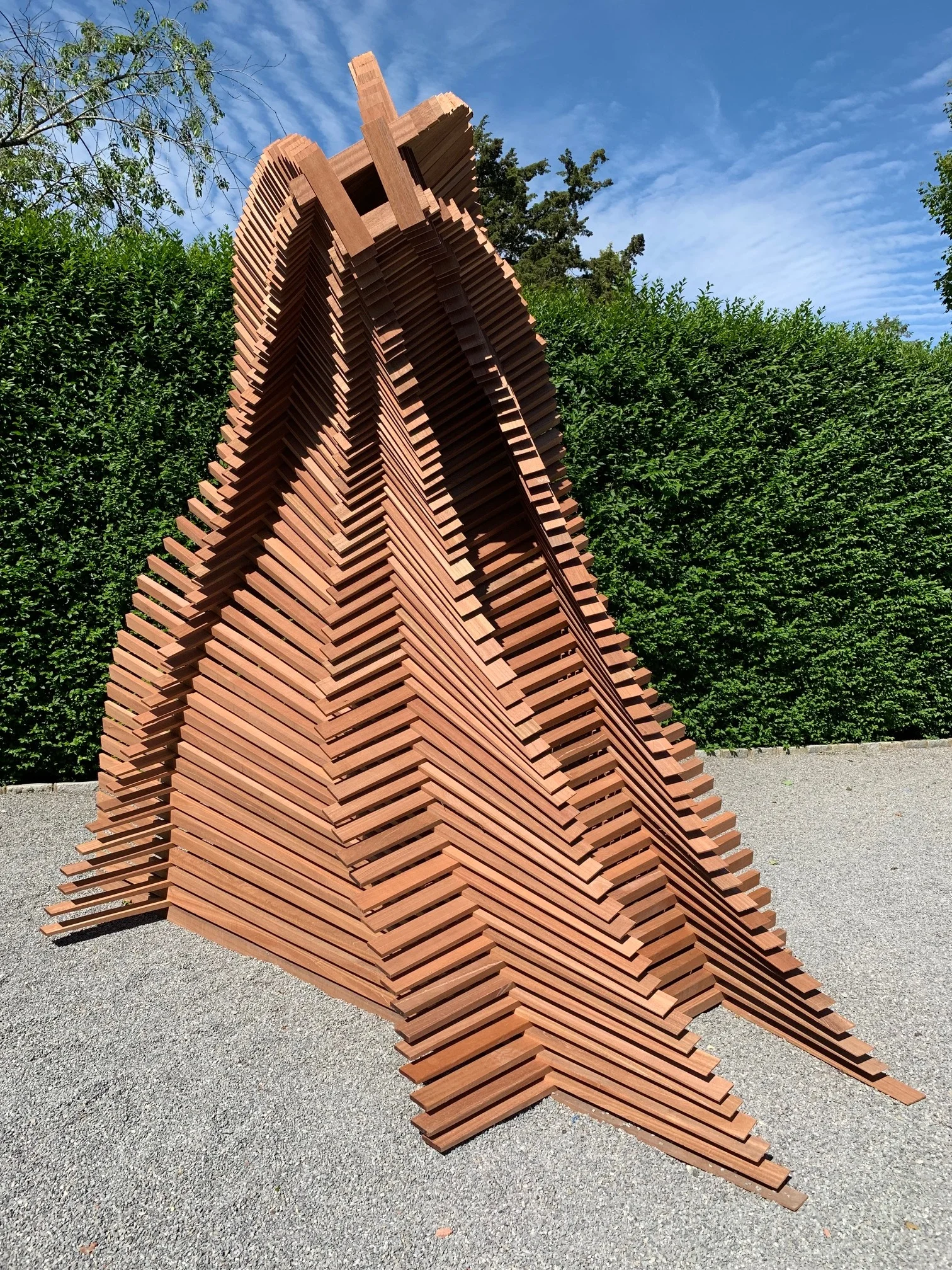 Untitled, 2019, meranti, 145” x 139” x 110” (detail)