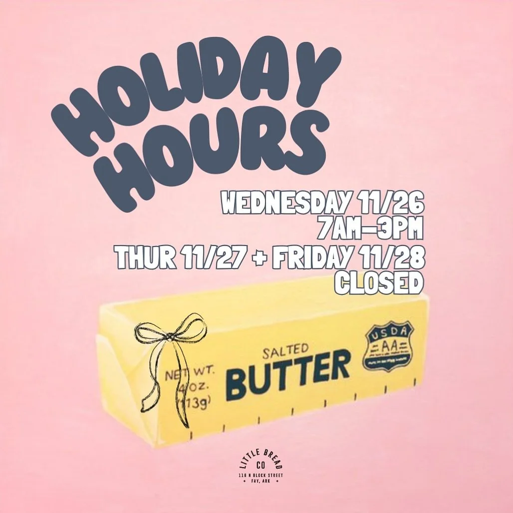 One more day of bread until the holiday!
Closed Thursday + Friday. Back at it on Saturday!
✨🥯 #littlebreadco