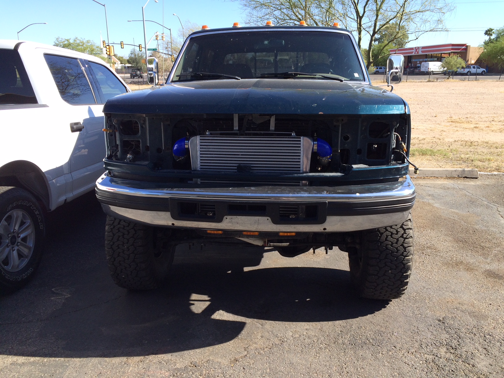 Cs racing intercooler installation in progress