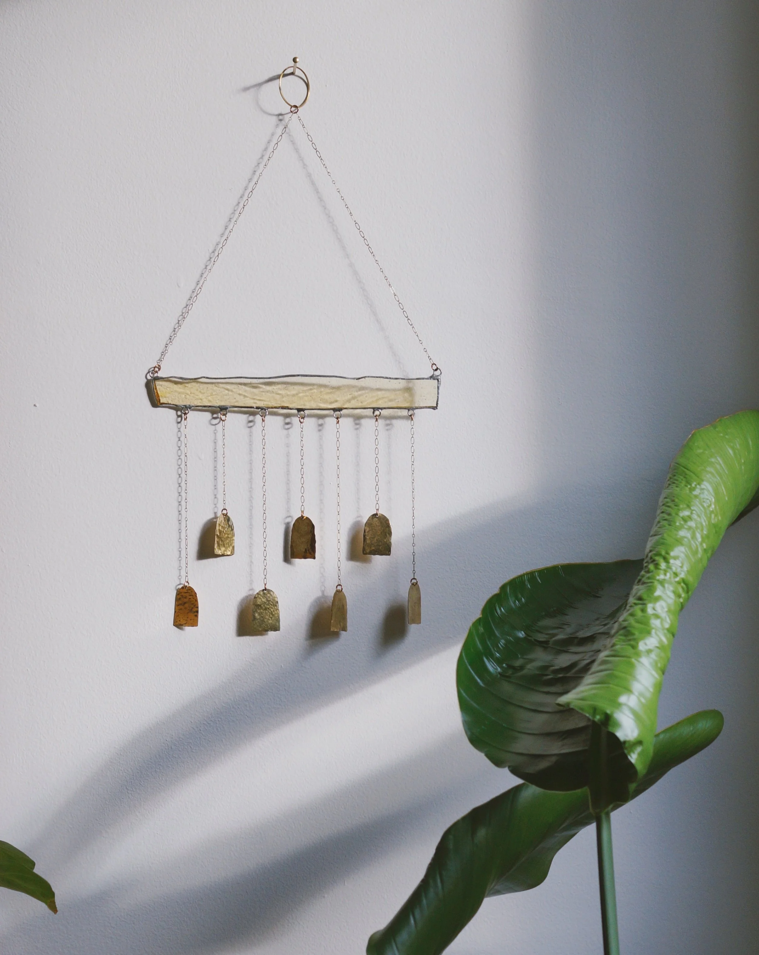 Stained Glass & Brass Wall Piece