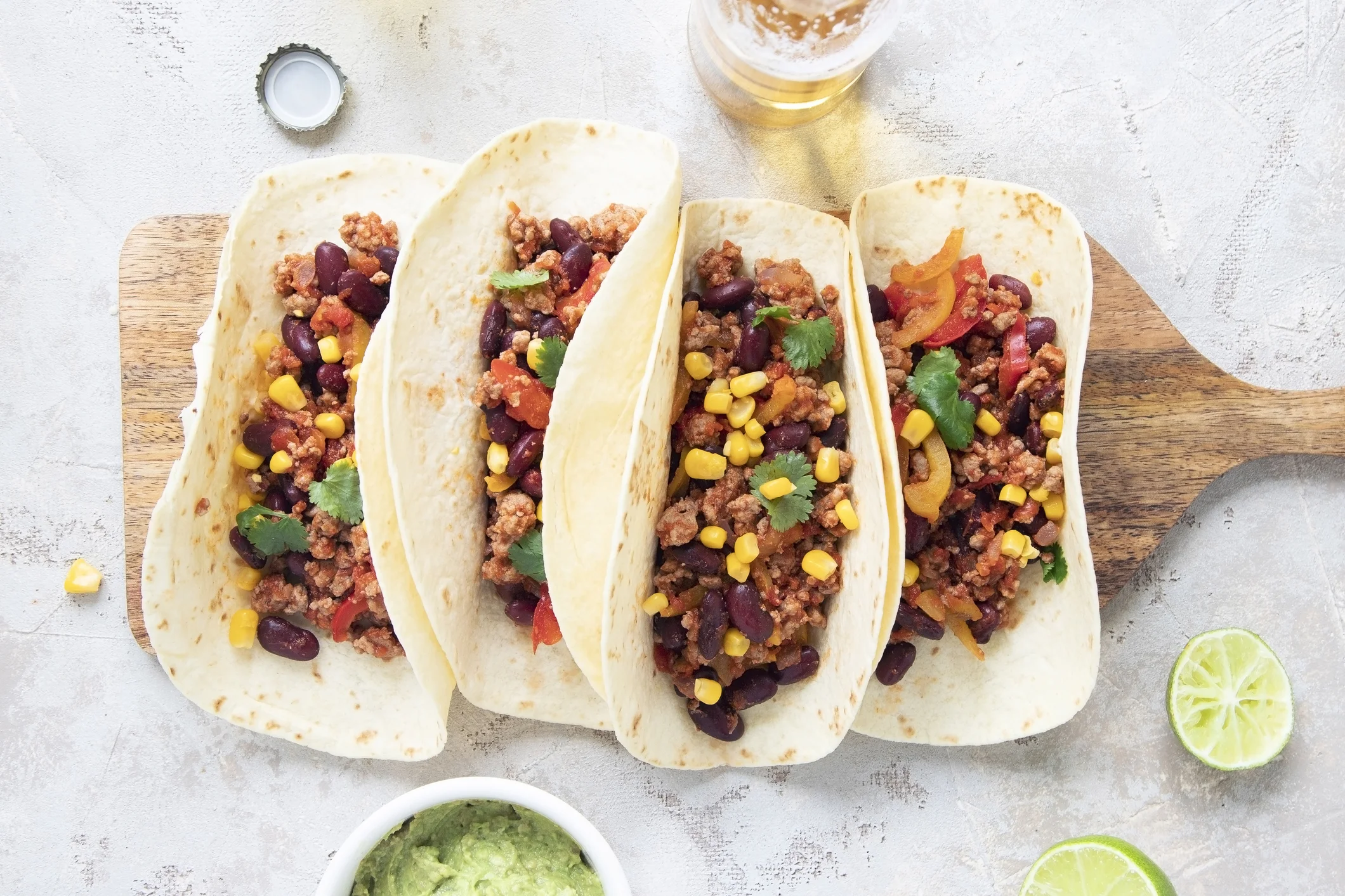 Lentil & Kidney Bean Tacos