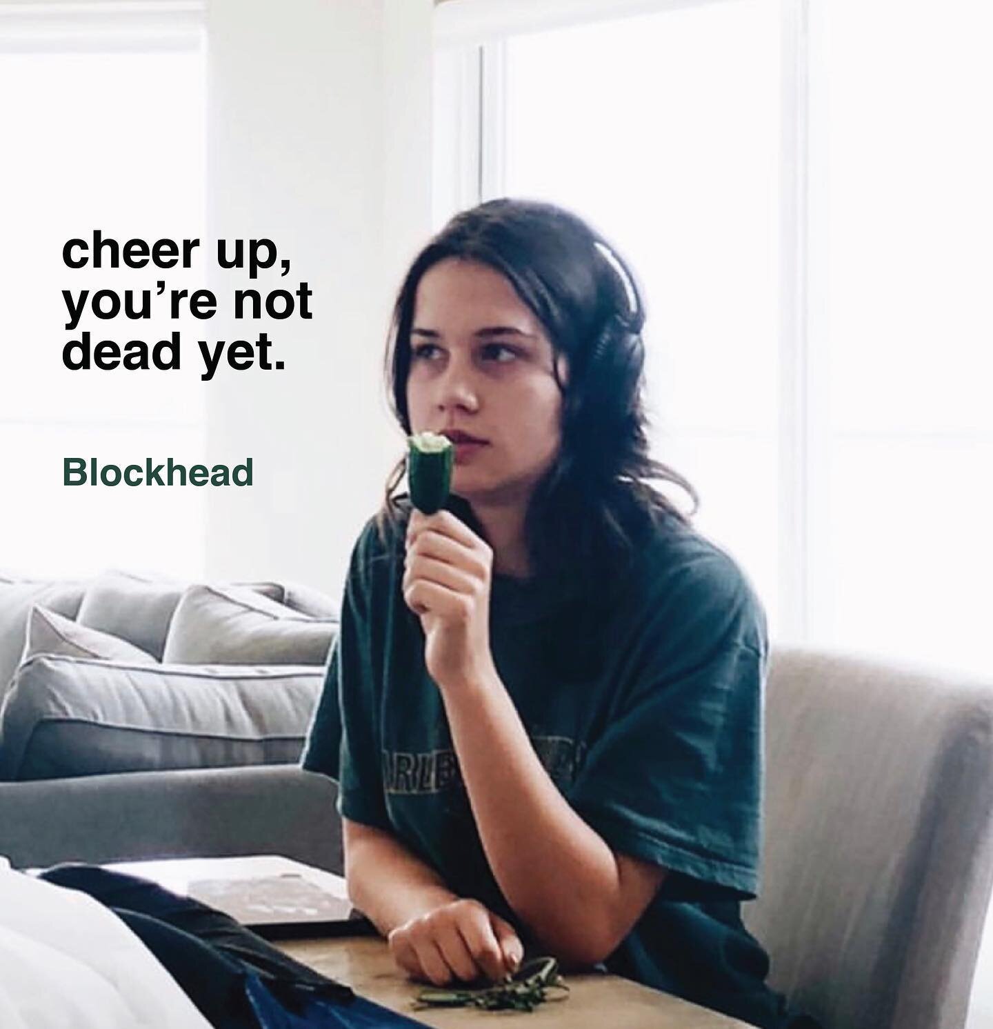 Song: Cheer up, You&rsquo;re Not Dead Yet ✨ artist: @blockheadnyc ✨ nicheness: Waking up so incredibly tired and the only thing that could possibly heal your soul is a fresh asf cucumber. You need a bop to get you to the fridge. This bop needs to spe