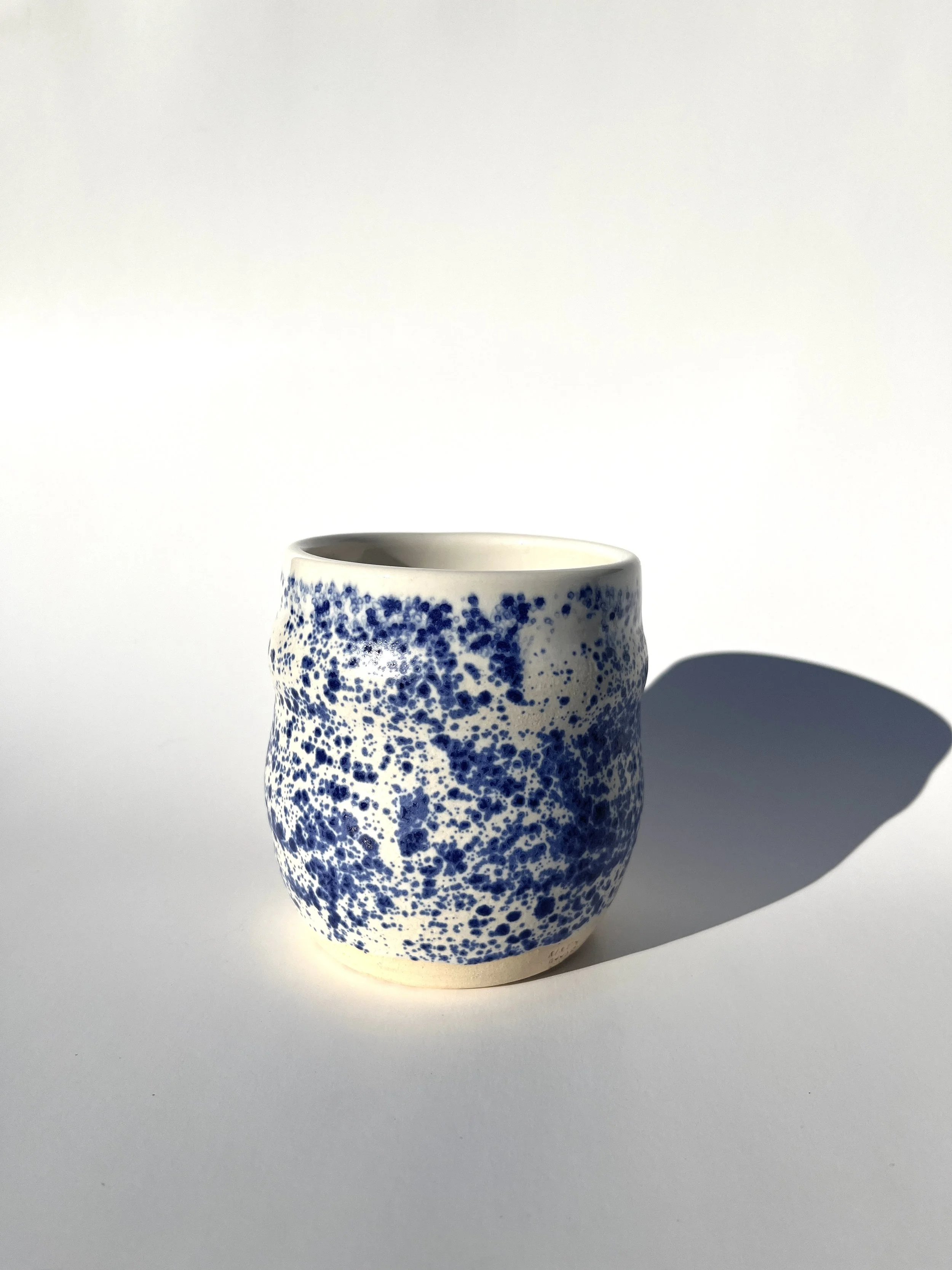 Blue Splatter Wavy Tumbler