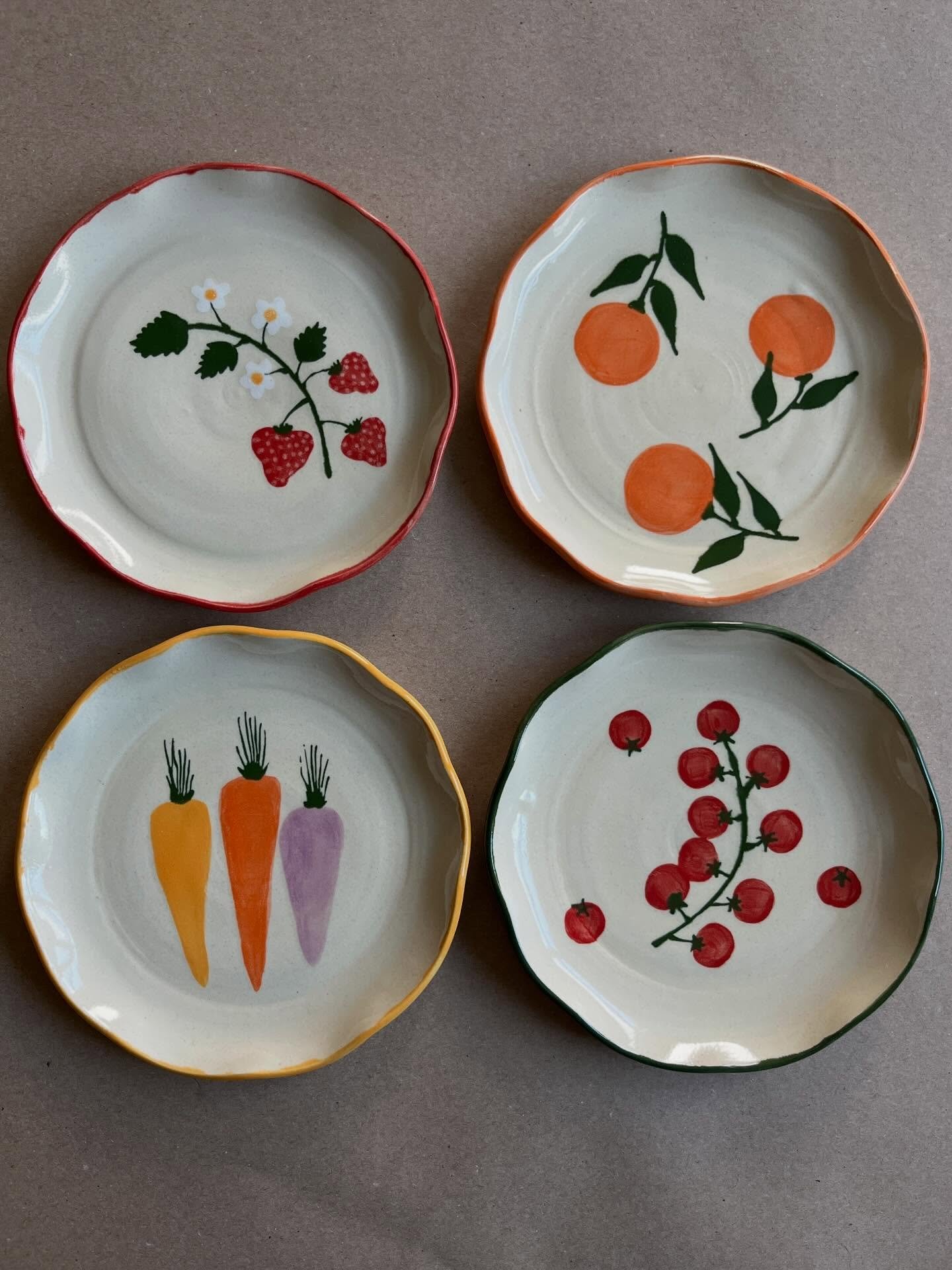 Guess what?! We finally have the matching side plates for the cherry tomato, mandarin, and carrot plates! The strawberry one has done well so we&rsquo;ve added in the others. They&rsquo;re all available for order now on our website, Etsy, and for who