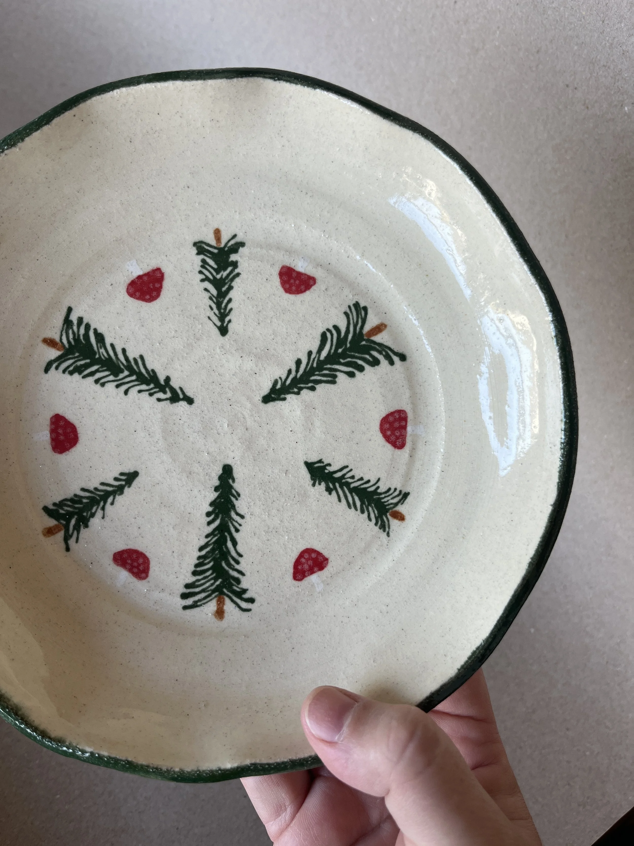 Pine Trees and Mushrooms Lunch/Salad Plate