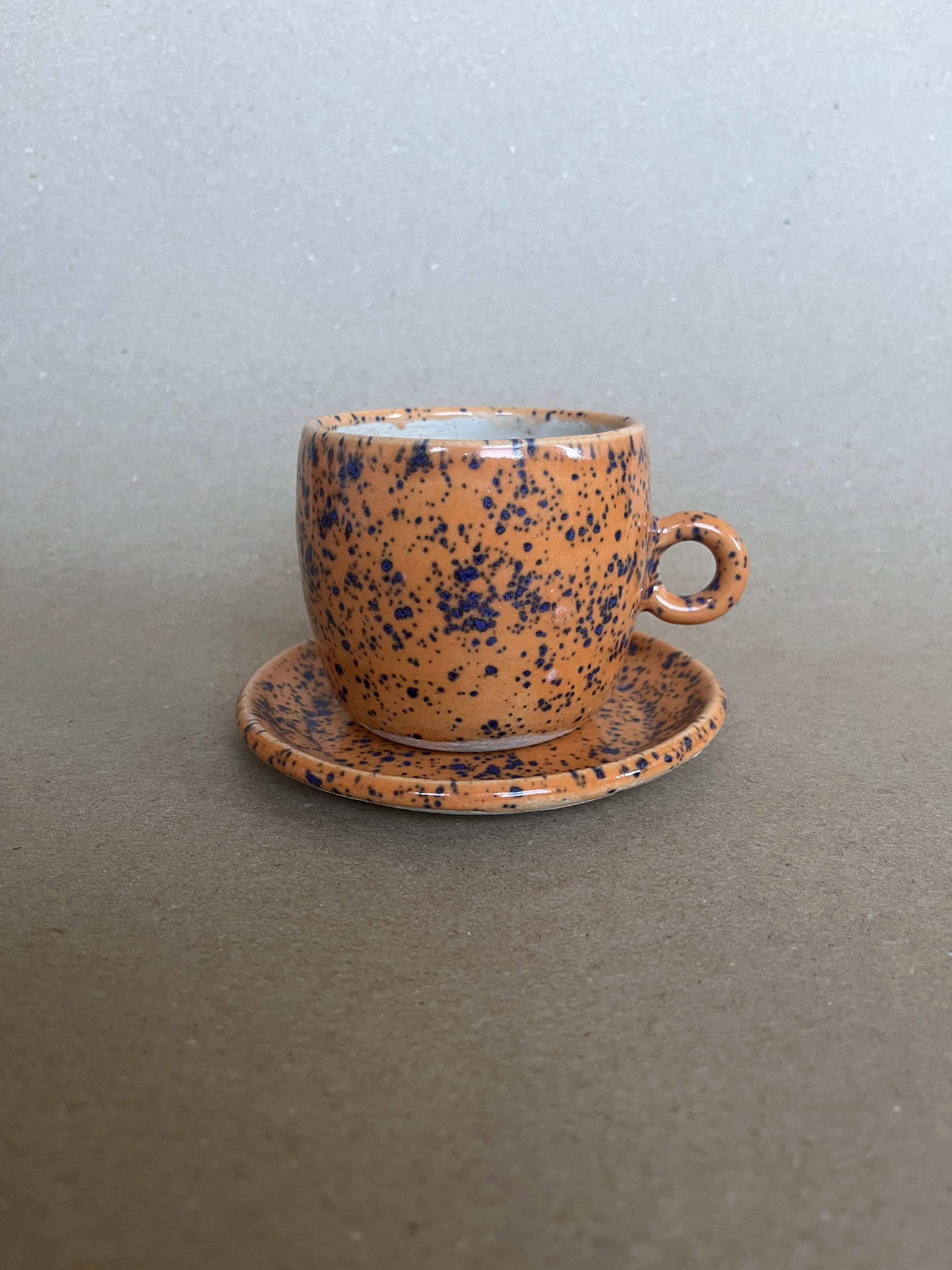Blue Specked Pumpkin Espresso Cup Set