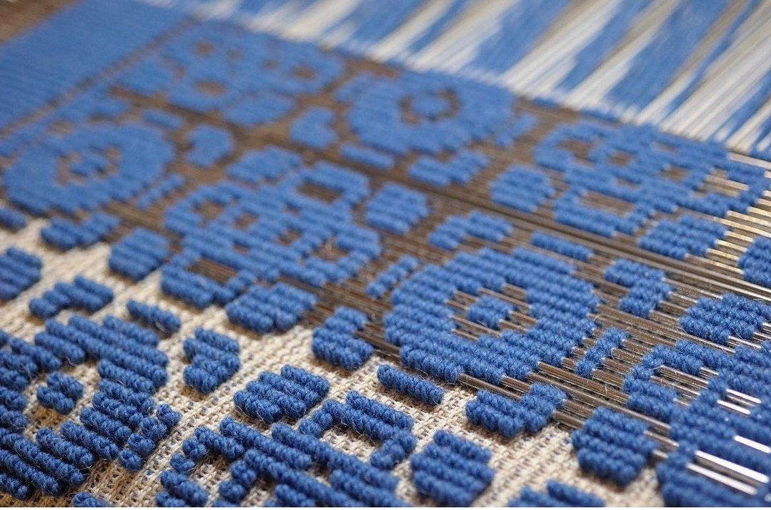 The stunning Quinconce pattern from @lamanufacturecogolinofficel on the loom at their atelier. #thecravecollective #rug #loom #handmade #bespokerugs