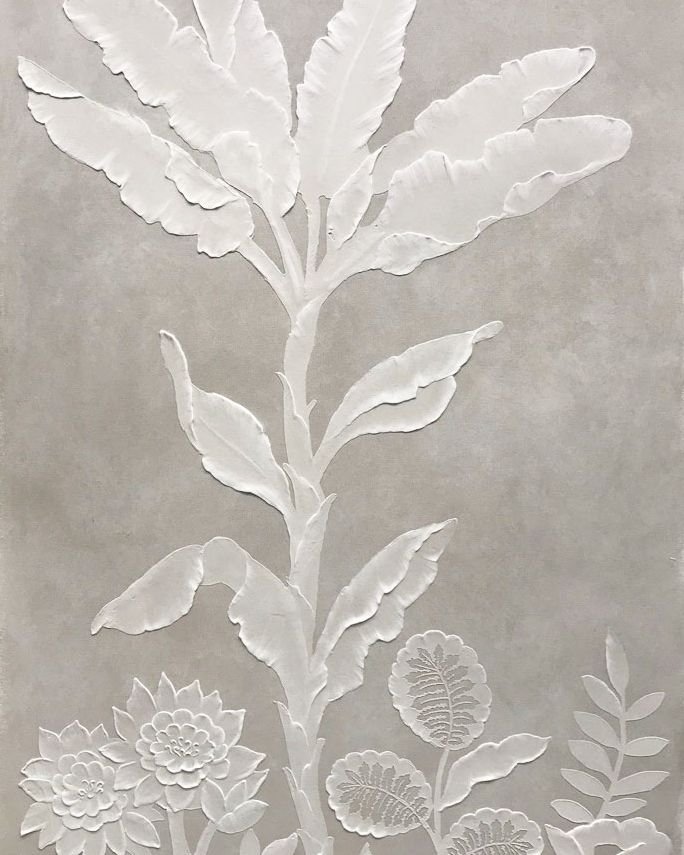 Folio Passal in Gray from @mjatelier. Handmade and 3D sculpted their work is truly one-of-a-kind.  #thecravecollective #wallpaper #handmade #oneofakind #madeinusa