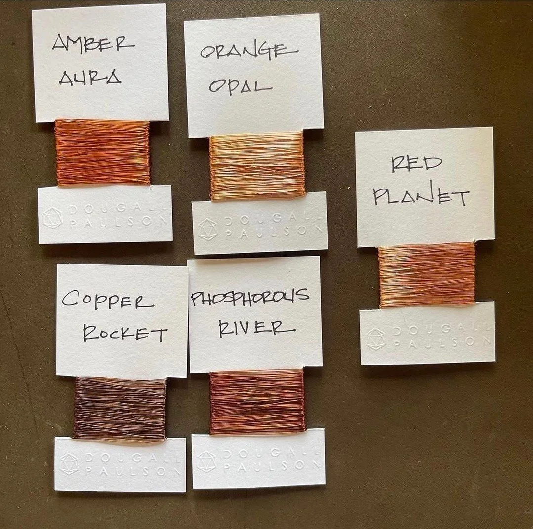 Gorgeous copper colored windings from @dougallpaulson. #thecravecollective #art #color #artwork #weaving