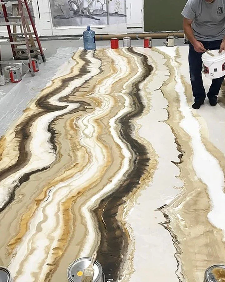 Behind the scenes at the @mjatelier studio in LA.  #thecravecollective #wallpaper #handmade #oneofakind #madeinusa