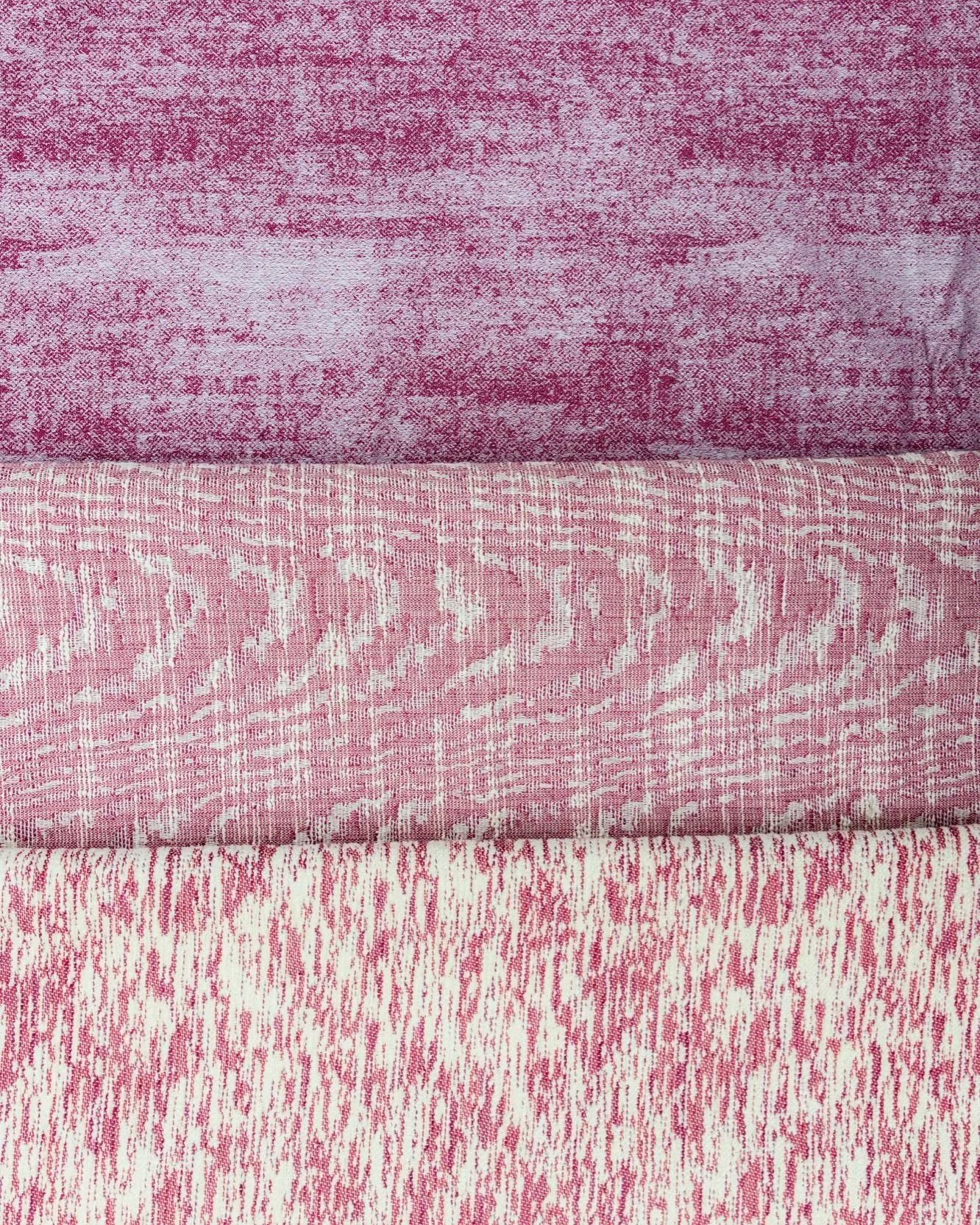Think pink! Calliope, Clio, and Erato in Rhodochrosite from Crave Collection. DM me for samples 💕. #thecravecollection #fabric #textiles #texture #color
