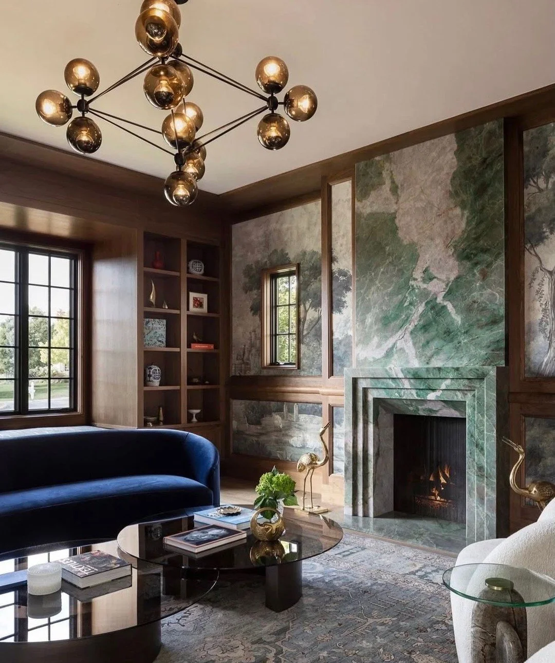 What a jaw dropping fireplace! (Design by @paulandjostudio, photo by @amycarruthers_photography)  #thecravecollective #interiordesign #design #livingroom #interiors123