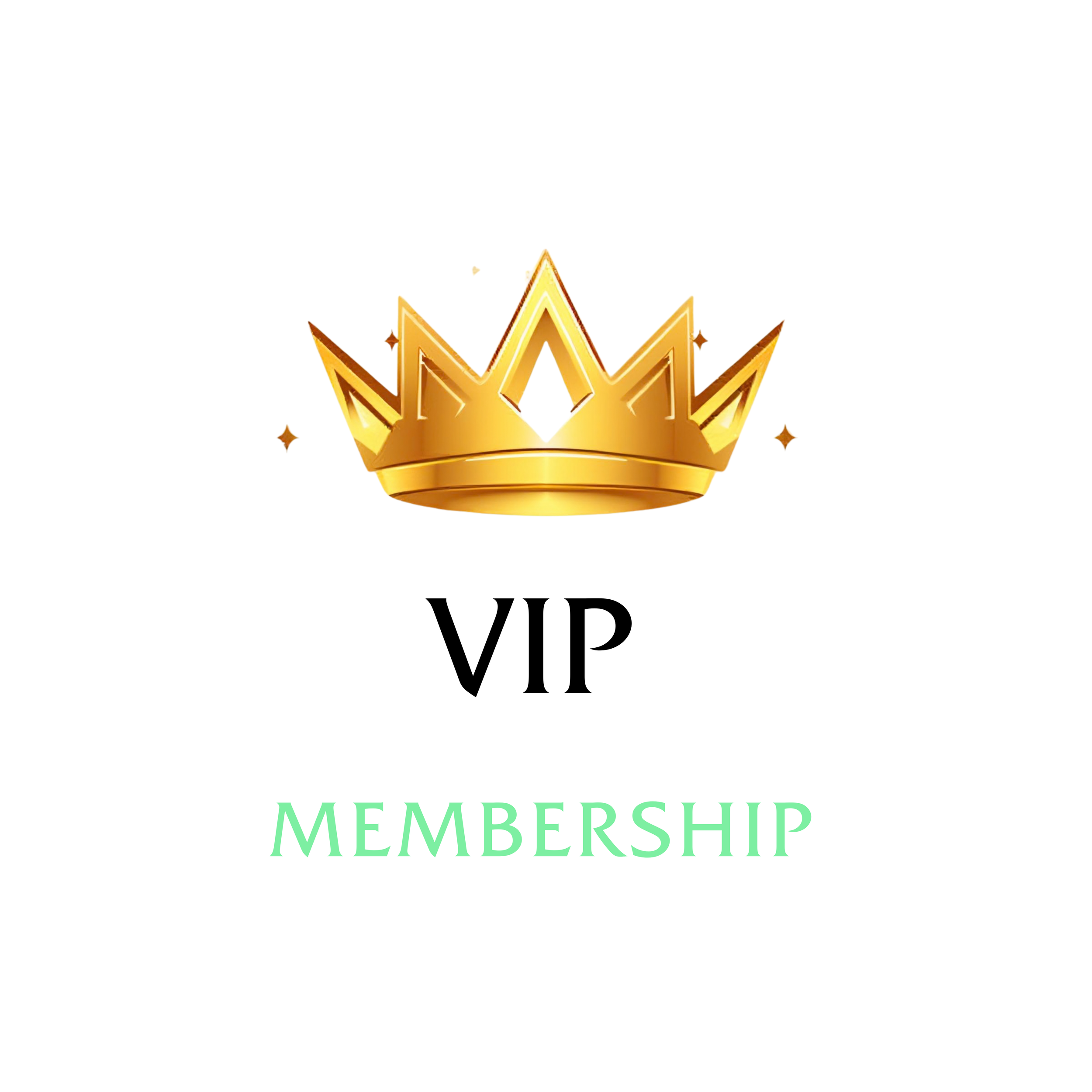Golden crown above the words "VIP Membership" on a white background.