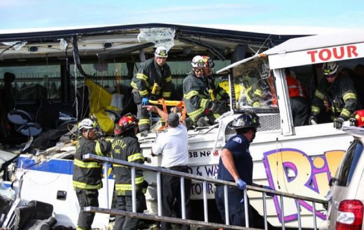 Some victims had to be extricated from the wreckage—trapped under bent metal seats. Firefighters used sawzalls and other devices to get these passengers to safety.