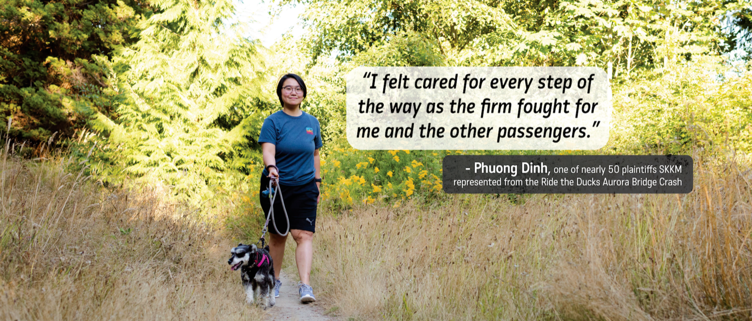 Phuong Dinh, one of the nearly 50 plaintiffs The Stritmatter Firm represented in the Ride The Ducks Aurora Bridge Crash