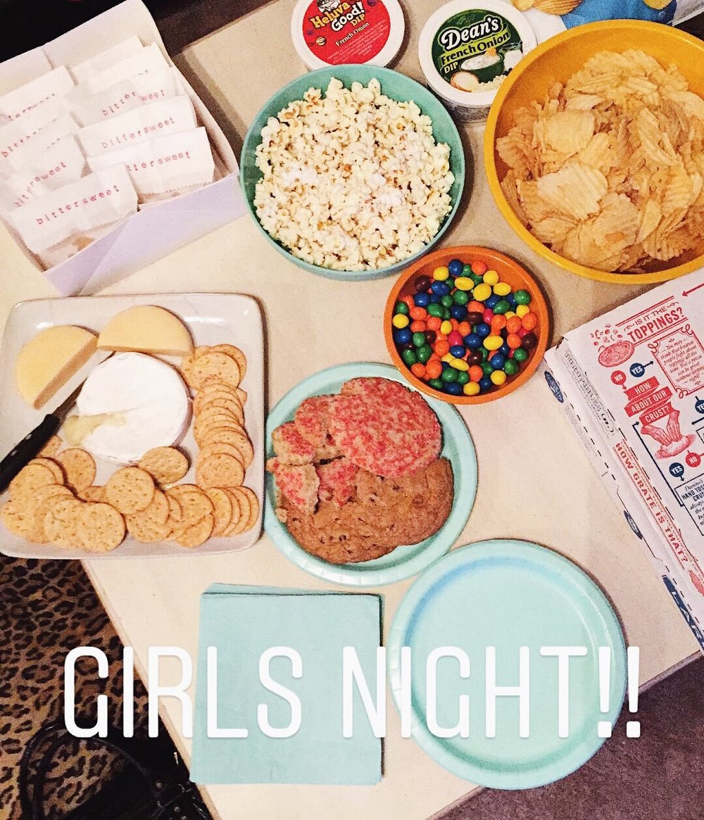 chips and snacks for a girls night out 