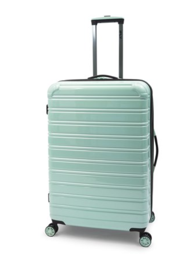 green luggage