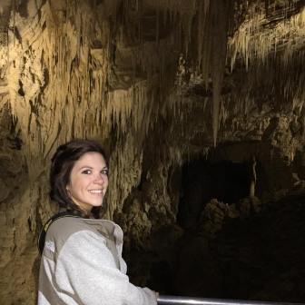 woman at the Waitomo Glow Worm Caves