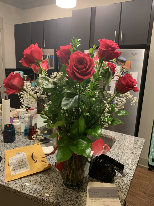 roses on a vase