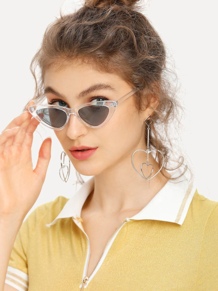 woman wearing clear frames SUNGLASSES UNDER $20