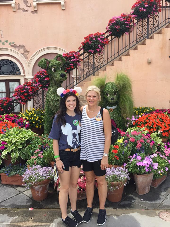 two women in DISNEY WORLD IN THE SPRING