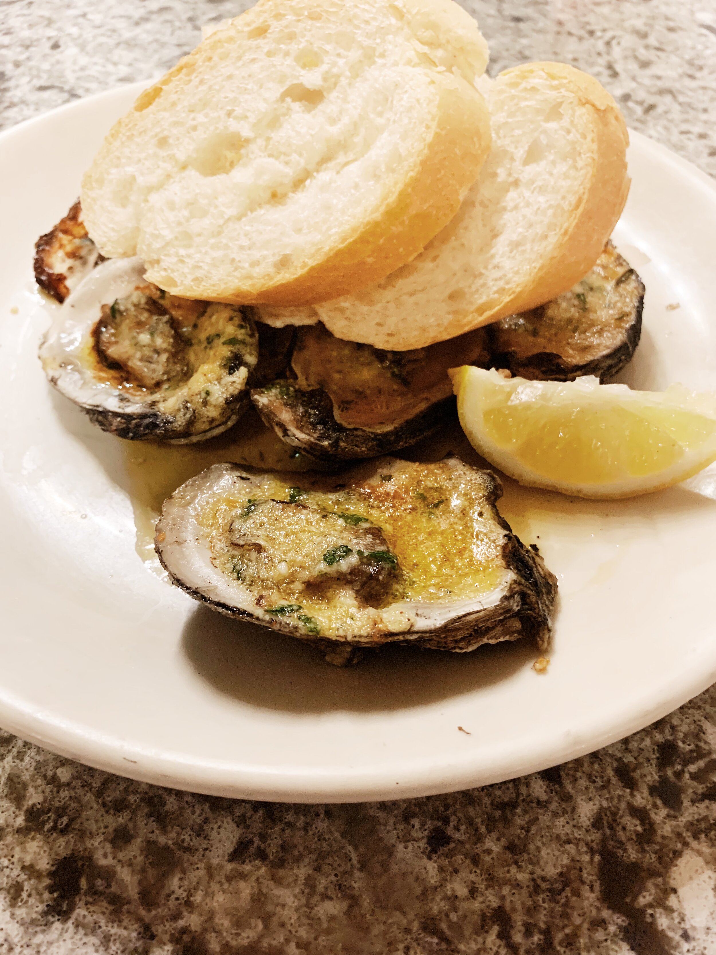 oysters and bread