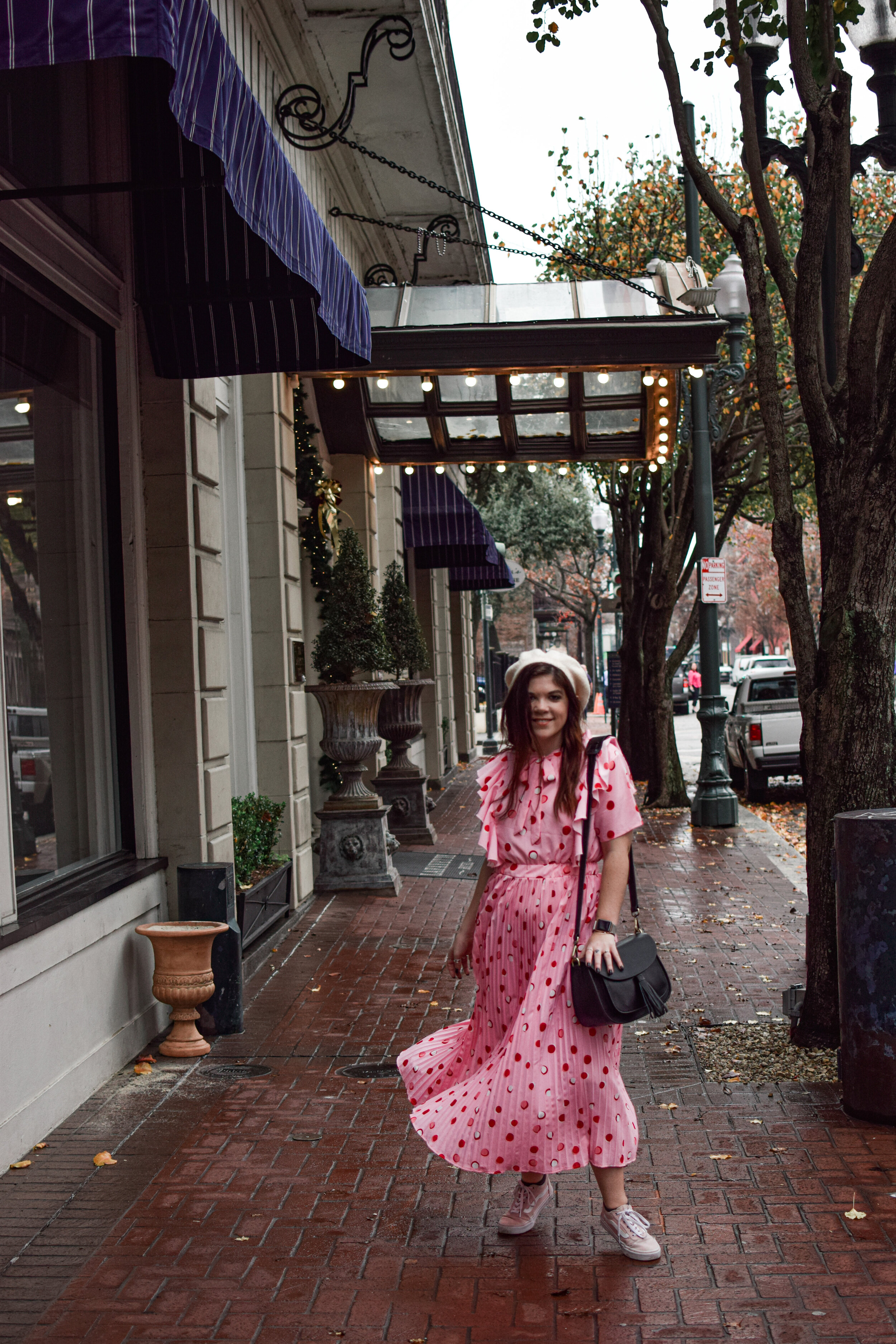woman wearing pink dress in New Orleans