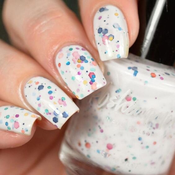 nails with white and colorful splash SPRING NAIL INSPIRATION
