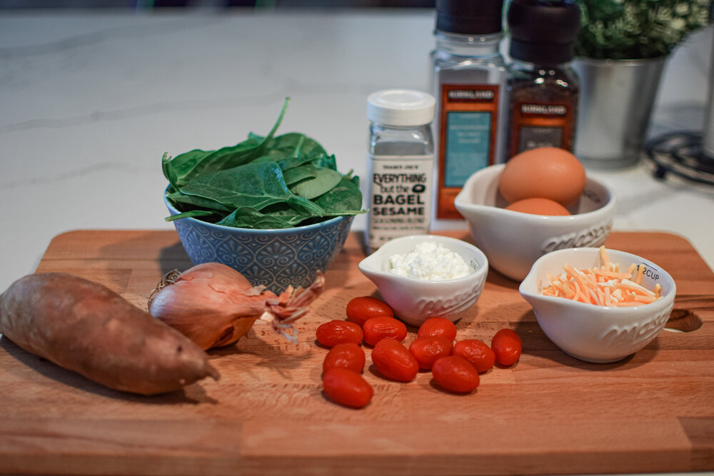 ingredients for an easy to make meal on a cutting board