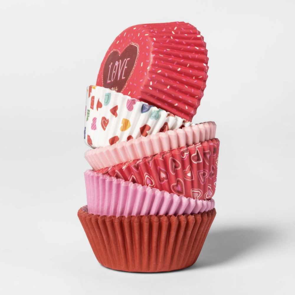 red and pink cupcake holders