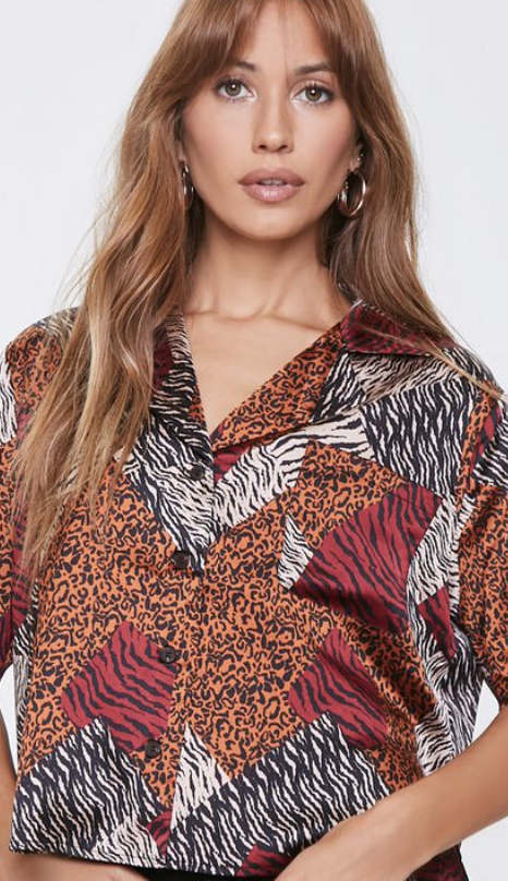 woman wearing button down shirt