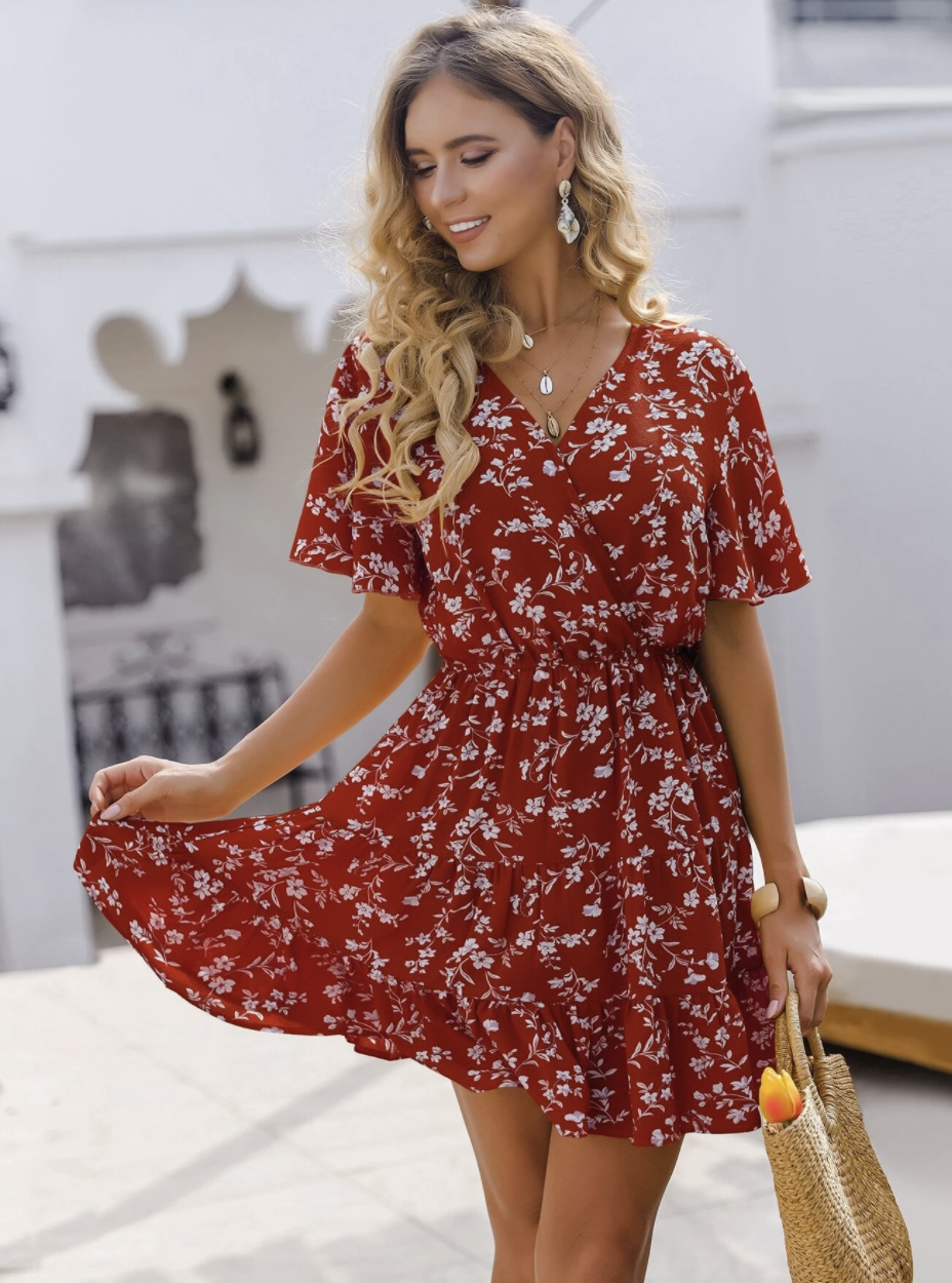 woman wearing red dress for OUTFIT INSPIRATION FOR ANIMAL KINGDOM 